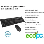 Kit de Teclado y Mouse KM636 Dell Inalámbrico USB, Inglés (NUEVO)