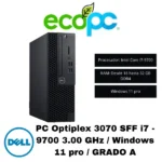 PC Optiplex 3070 SFF i7 - 9700 3.00 GHz / win 11 pro / GRADO A