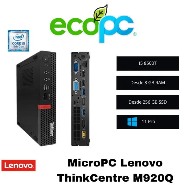 MicroPC-lenovo-thinkcentre-m920q MicroPC Lenovo ThinkCentre M920Q / I5-8500T / Grado A (seminuevo) - Imagen 1