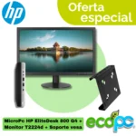 MicroPC HP EliteDesk 800 G4 35W + Monitor 22” T2224d + Soporte VESA - Categoría A