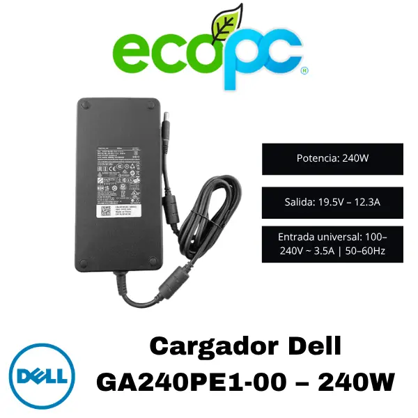 Cargador Dell GA240PE1-00 Cargador Dell GA240PE1-00 – 240W - Imagen 1