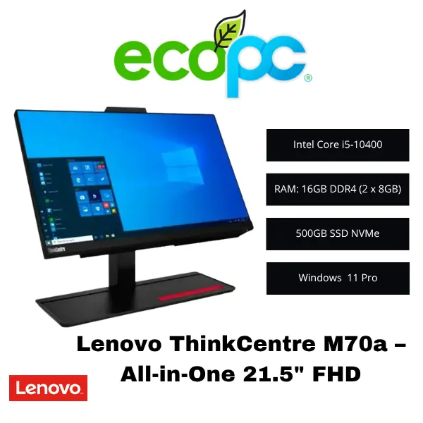 Lenovo ThinkCentre M70a (2) Lenovo ThinkCentre M70a – All-in-One 21.5" FHD - Imagen 1