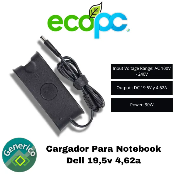Cargador Para Notebook Dell 19,5v 4,62a Cargador Para Notebook Dell 19,5v 4,62a - Imagen 1