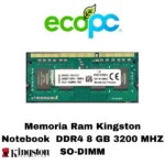Memoria Ram Notebook  DDR4 8 GB 3200 MHZ SO-DIMM Kingston