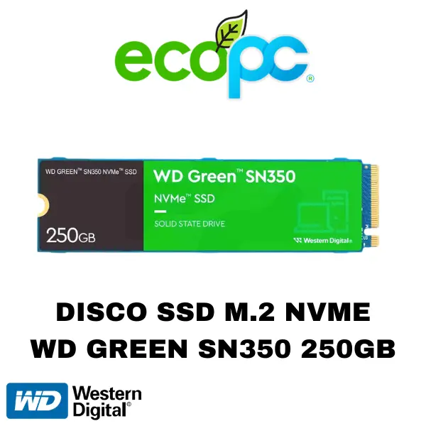 Disco SSD M.2 NVMe WD Green SN350 250GB Disco SSD M.2 NVMe WD Green SN350 250GB - Imagen 1