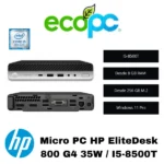 Micro PC HP EliteDesk 800 G4 35W / I5-8500T / Grado B