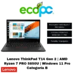 Lenovo ThinkPad T14 Gen 2 | AMD Ryzen 7 PRO 5850U | 16 GB RAM | 256 GB | Windows 11 Pro