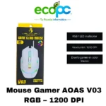 Mouse Gamer AOAS V03 RGB – 1200 DPI